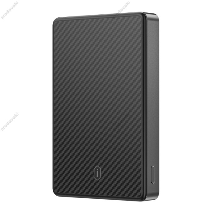Повербанк портативний акумулятор Power Bank Wiwu Wi-P073 Aramid Fiber MagSafe магнітний 10000 mAh Black